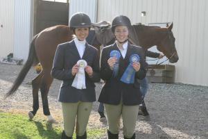 Sophia Damasceno and Lindsey D’Andrea display their ribbons after their show at WVU. Lindsey D'Andrea photo